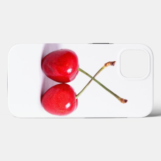 Twee rode kersen op wit Case-Mate iPhone case (Achterkant (horizontaal))
