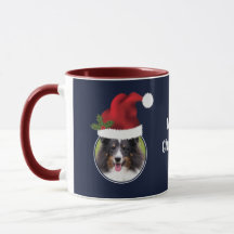 Twee Rode Kerstmannenmutsen Aangepaste Foto Sjablo