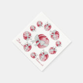 twee rode liefdesharten en witte boeg romantische  servetten (Hoek)