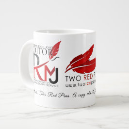 Twee rode pennen bewerkingsdienst mok
