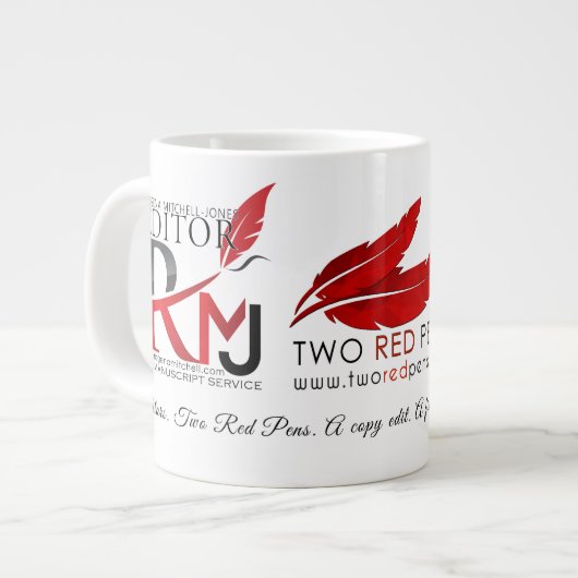 Twee rode pennen bewerkingsdienst mok (Links)