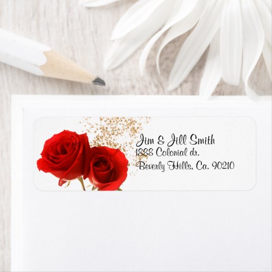 Twee rode rozen etiket (Insitu)