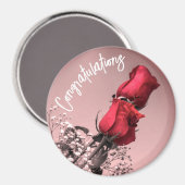 Twee rode rozen fotograferen speciale gelegenheid  magneet (Voorkant / Achterkant)