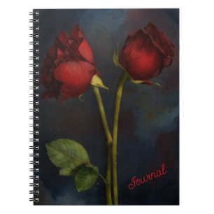 Twee Rode Rozen Kunst Gotische Stijl Dagboek Spira Notitieboek