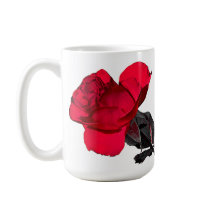 Twee rode rozen raken in het midden