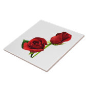 Twee Rode Rozen Tegeltje (Zijkant)