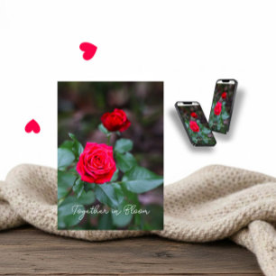 Twee rode rozen voor Valentijnsdag Kaart