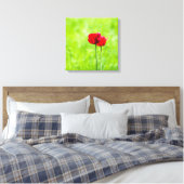 Twee rode tulpbloemen canvas afdruk (Insitu (Slaapkamer))