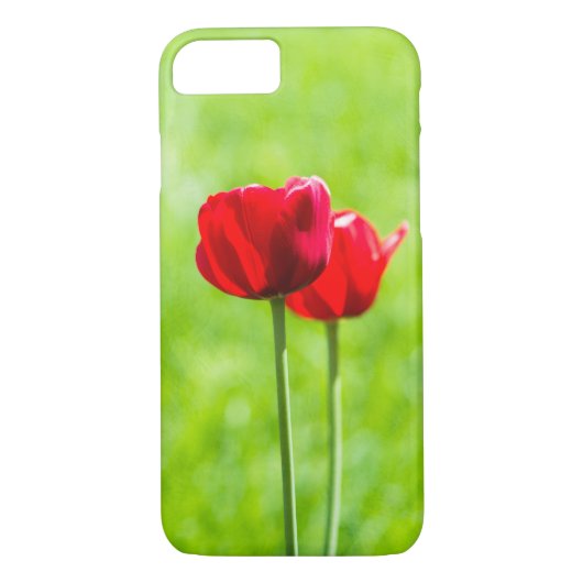 Twee rode tulpbloemen Case-Mate iPhone case (Achterkant)