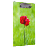 Twee rode tulpbloemen klembord (Rechts)