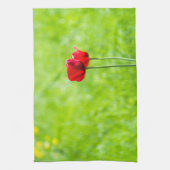 Twee rode tulpbloemen theedoek (Verticaal)