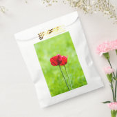 Twee rode tulpenbloemen bedankzakje (Gezegeld)