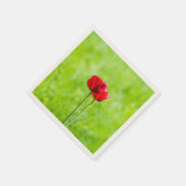 Twee rode tulpenbloemen servetten (Hoek)