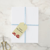 Twee rode verlopende pootafdrukken cadeaulabel (Met Touw)