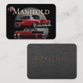 Twee rode, zwarte 55-inch Chevy's op zwarte achter Visitekaartje (Voorkant / Achterkant)