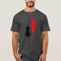 Twee rode zwarte pijlen die naar beneden wijzen