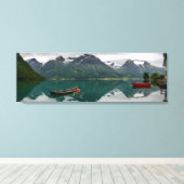 Twee roeiboten met reflectie in een meercanvas canvas afdruk (Insitu (Houten vloer))