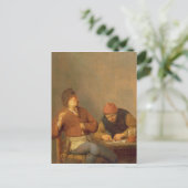 Twee rokers in een interieur, 1643 briefkaart (Staand voorkant)