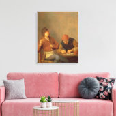 Twee rokers in een interieur, 1643 canvas afdruk (Insitu (Woonkamer))