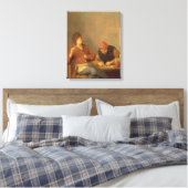 Twee rokers in een interieur, 1643 canvas afdruk (Insitu (Slaapkamer))