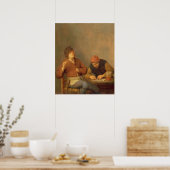 Twee rokers in een interieur, 1643 poster (Keuken)