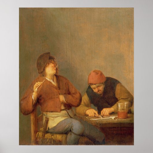 Twee rokers in een interieur, 1643 poster (Voorkant)