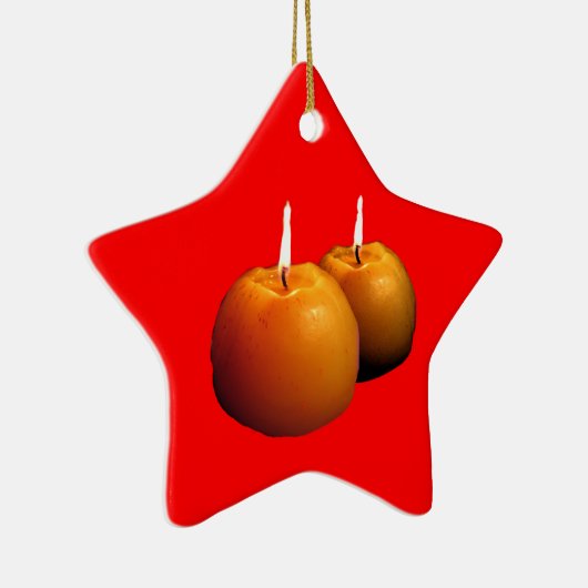 Twee ronde kaarsen Kerst Ornament (Rechts)