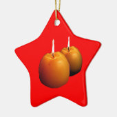 Twee ronde kaarsen Kerst Ornament (Links)