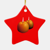 Twee ronde kaarsen Kerst Ornament (Achterkant)