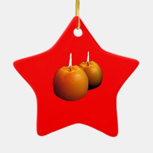 Twee ronde kaarsen Kerst Ornament (Achterkant)