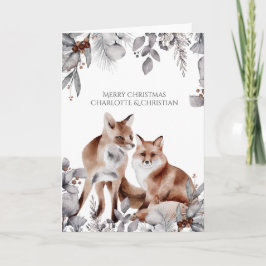 Twee roodkogels op maat voor kerstmis kaart