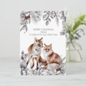 Twee roodkogels op maat voor kerstmis kaart (Staand voorkant)