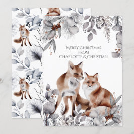 Twee roodkogels op maat voor kerstmis kaart