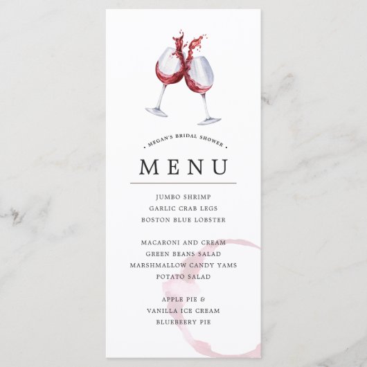 Twee roodwijnstijlfeestjes menu (Voorkant)