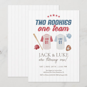 Twee Rookies Een Team Baseball Twin Brother Kaart