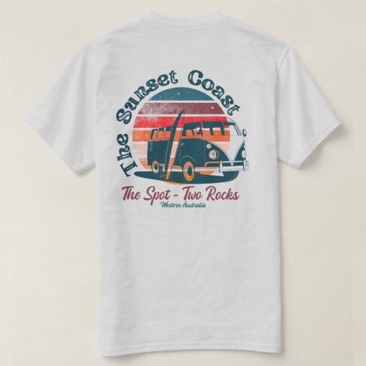 Twee rotsen op de plek Surf strand T-shirt (Design achterkant)