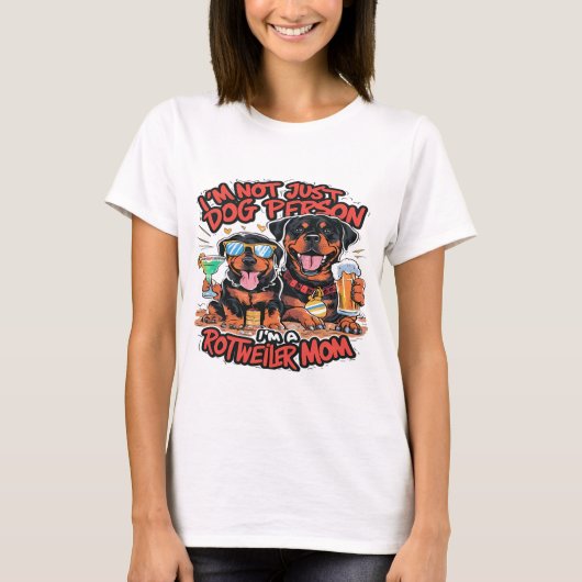 Twee rottweiler honden zitten samen t-shirt (Voorkant)