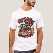 Twee rottweiler honden zitten samen t-shirt (Voorkant)