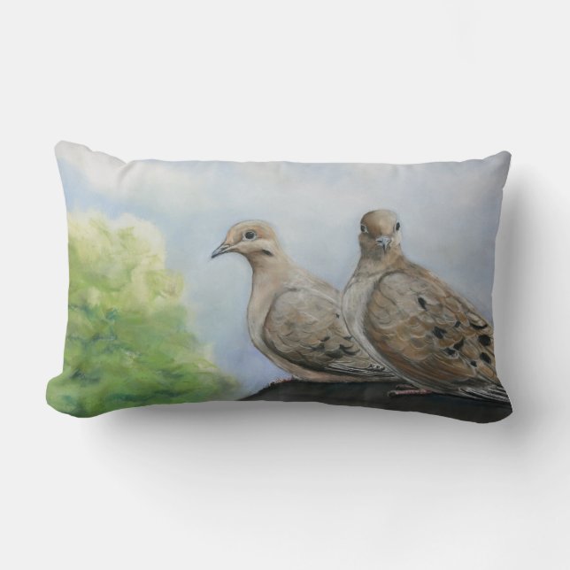 Twee rouwende Doves Art Pillow Kussen (Voorkant)