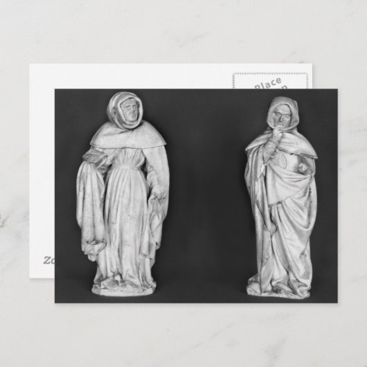 Twee rouwenden briefkaart (Voorkant / Achterkant)