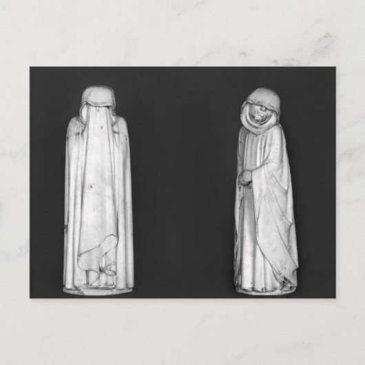 Twee rouwenden briefkaart (Voorkant)