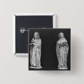 Twee rouwenden vierkante button 5,1 cm (Voorkant /achterkant)