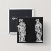 Twee rouwenden vierkante button 5,1 cm (Voorkant /achterkant)