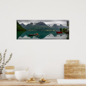 Twee rowboten met reflectie in een meer-poster poster (Keuken)