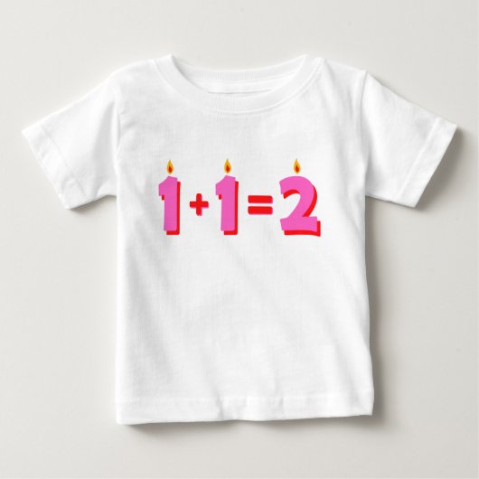 Twee roze 2e verjaardag Baby Girl T-shirt (Voorkant)