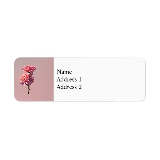 Twee Roze Anjers Etiket (Voorkant)
