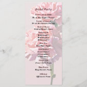 Twee Roze Anjers Huwelijksprogramma Programmakaart (Achterkant)