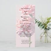 Twee Roze Anjers Huwelijksprogramma Programmakaart (Staand voorkant)