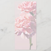 Twee Roze Anjers Trouwmenu Menu (Achterkant)