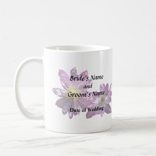 Twee Roze Clematis Koffiemok (Links)
